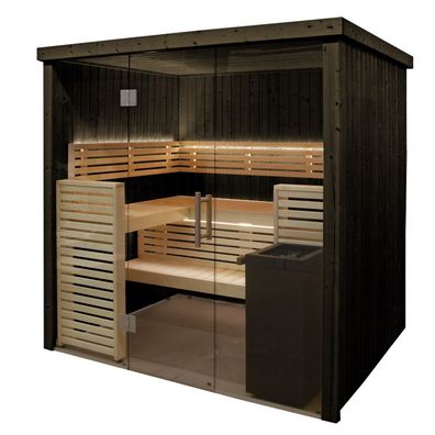 Harvia Fenix 1620S Sauna Saunakabine aus Fichte schwarz Indoor-Sauna 206 x 160 x 201