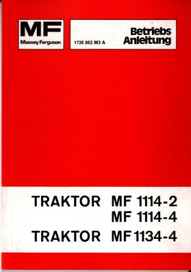 Originale Ungebrauchte Betriebsanleitung Massey Ferguson MF 1114-2 1114-4 und 1134-4
