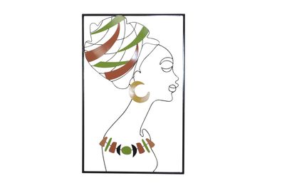 Metall Wanddekoration "Afrikanische Frau"