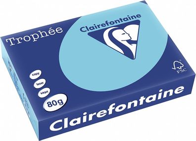 Clairefontaine Trophee Color 1774C Blau 80g/ m² DIN-A4 - 500 Blatt