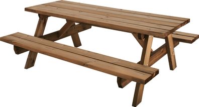 Picknicktisch braun gebeizt - L. 200 cm
