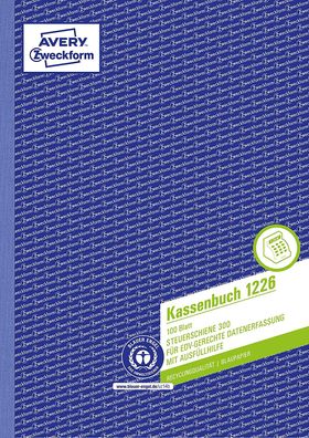 AVERY Zweckform 1226 Kassenbuch (A4, nach Steuerschiene 300, von Rechtsexperten ...