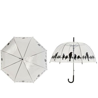 Stockschirm Schirm Esschert Regenschirm Vogelmotiv transparent, 83x82 cm TP166