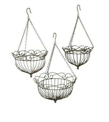 Blumenampel Blumentopf Hängeampel Metall Antik Shabby, 3 Grössen 420471-000-708