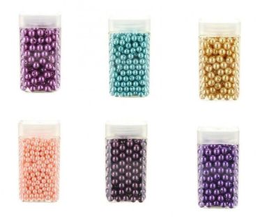 250 Stück Perlen 12mm Ø Farbwahl Dekoperlen Streudeko Tischdeko Wachsperlen