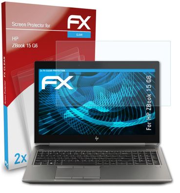 atFoliX 2x Schutzfolie kompatibel mit HP ZBook 15 G6 Displayschutzfolie klar