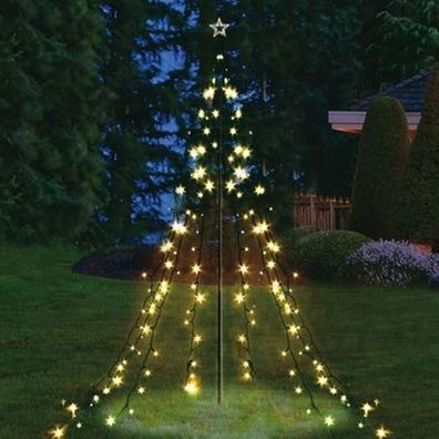 Garten-Lichterpyramide mit 200 LEDs Lichterkette Beleuchtung Weihnachtensdeko