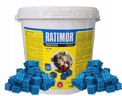 3kg Ratimor® Köderblöcke Brodifacoum Rattenköder Rattengift Mäusegift für PROFIS