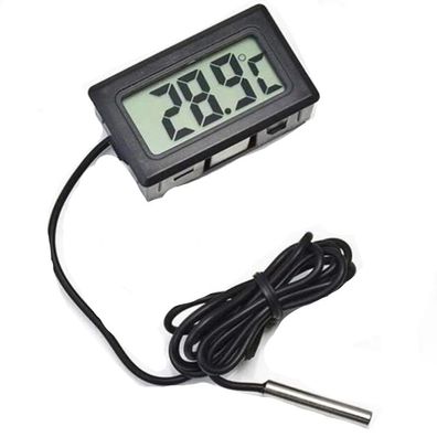 LCD-Digitalthermometer zur Kühlschranktemperaturregelung - schwarzes Thermometer