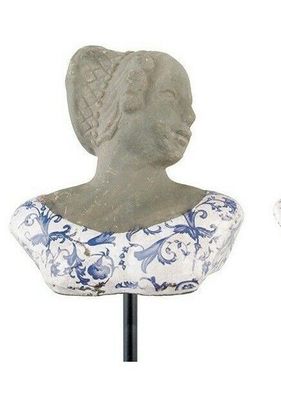 Frauenbüste Büste Torso Aged Putte Keramik auf Stab Höhe 74 cm AC 80