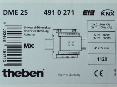 Theben DME2S Universal Dimmaktor 4910271