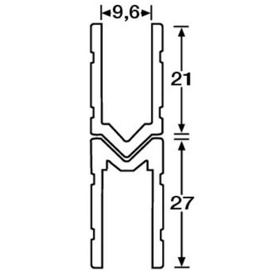 Schließprofil male/female für 9,6 mm Materialstärke 6144