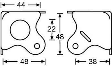 Flache Ecke verzinkt mit Gleitkuppe1,0mm Stahl 4005