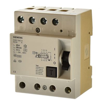 Siemens 5SM1342-6 Fi Schalter 25A 0,03A 55mm tief