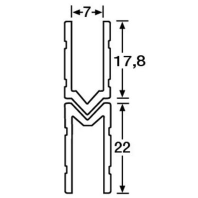 Schließprofil male/female für 7 mm Materialstärke 6142