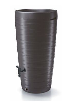 Regen Tonne 240 L mit Wasserhahn - anthrazit - Wasser Tank Fass Pflanzschale Deckel