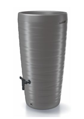 Regen Tonne 240 L mit Wasserhahn - grau - Wasser Tank Fass Pflanzschale Deckel