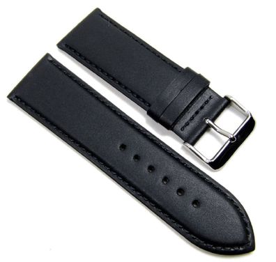 Eulit Ersatzband Uhrenarmband Leder Büffelkalb schwarz 26mm 22758S