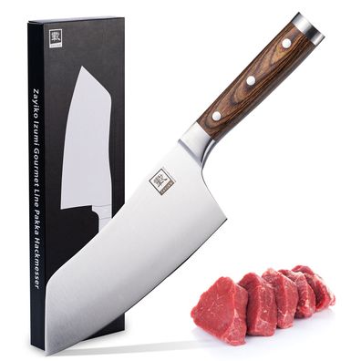 Zayiko Blockmesser 19,00 cm Klinge I Scharfes Küchenmesser und Profi Kochmesser ...