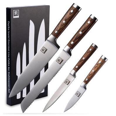 Zayiko 4er Messer-Set - Klingenlängen von 8,80 cm bis 20,00 cm I Scharfe Küchenmes...