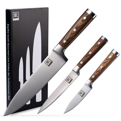 Zayiko 3er Messer-Set - Klingenlängen von 8,80 cm bis 20,00 cm I Scharfe Küchenmes...