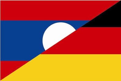 Aufkleber Fahne Flagge Laos-Deutschland in verschiedene Größen