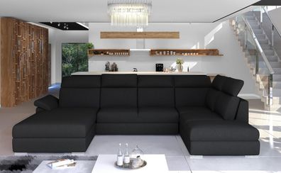 Evanell Couchgarnitur U Form Sofa mit Schlaffunktion und Bettkasten Couch Wohnlandsch