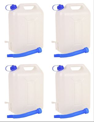Wasserkanister 4x 10 Liter Auslaufhahn Ausgießtülle Camping Wasserbehälter