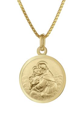 trendor Schmuck Antonius Medaille Ø 16 mm Gold 333 an goldplattierter Kette 41480