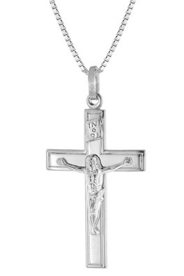 trendor Schmuck Herren-Halskette mit Kreuz Silber 925 Kruzifix-Anhänger 41404