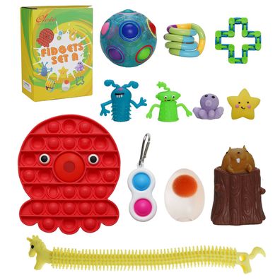 Oleio Fidgets Set A | Antistress Spielzeug 12-Teilig Stressabbau Sensory Toys Set ...