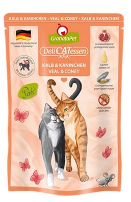 GranataPet ¦ DeliCatessen - Kalb & Kaninchen - 12 x 85 g ¦ nasses Katzenfutter im ...