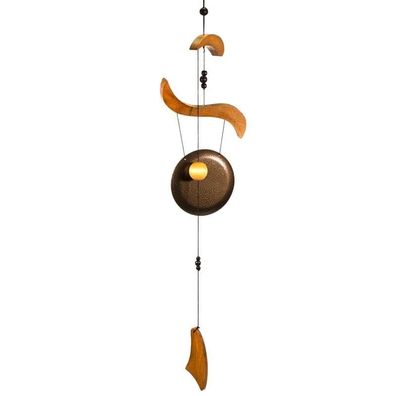 Windgong Feng-Shui Klangspiel Windspiel Holz L: 70 cm / Gong D: 12 cm