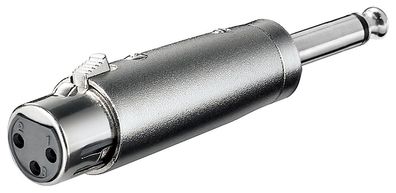 XLR Adapter; AUX Klinke 6,35 mm mono Stecker zu XLR Buchse