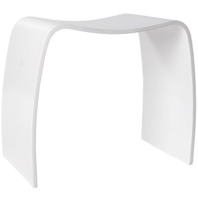 Kokoon&reg; Niedriger Design-Hocker MITCH 31x47x45 cm, Holz , Weiß,8 kg