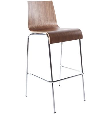Kokoon&reg; Design-Barhocker COBE 51x52x103 cm, Holz , Nussbaum, 7,5 kg