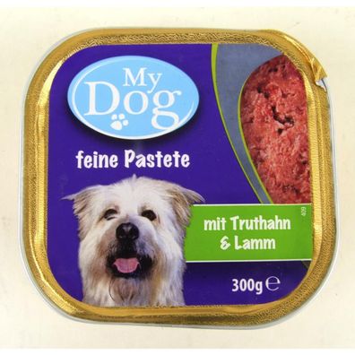 18x My Dog 300g Truthahn & Lamm feine Pastete Hunde Nassfutter füttern Aluschale