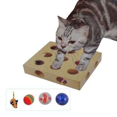 Beschäftigungsspielzeug für Katzen Katzenspielzeug Katzenbrett Spielkasten