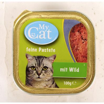 32x My Cat 100g Katzenfutter Sorte Wild Feine Pastete füttern Nassfutter Schale