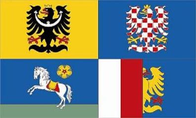 Aufkleber Fahne Flagge Mährisch-Schlesien in verschiedene Größen