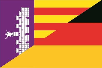 Aufkleber Fahne Flagge Mallorca-Deutschland in verschiedene Größen