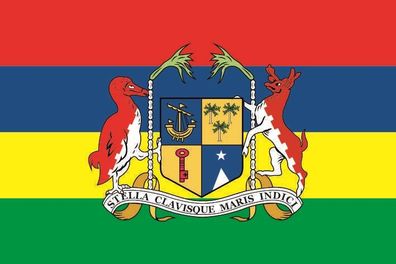 Aufkleber Fahne Flagge Mauritius mit Wappen in verschiedene Größen