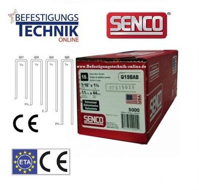 Senco Q6774/63 mm Q25BXBB Klammern verzinkt Brandschutz ETA SQS55 Eurocode 5 KL-