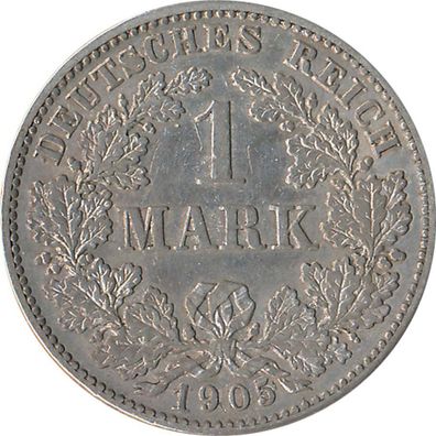 Deutsches Reich 1 Mark 1905 G Silber*