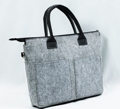 Damen Tasche aus Filz / Eco Leder Universal Schopper 18120 Grau