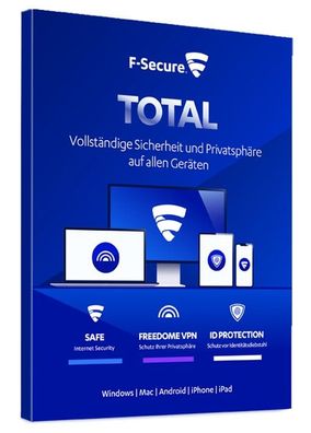 F-Secure TOTAL - Jahreslizenz für 5 Geräte inkl. VPN - Multi - Download Version