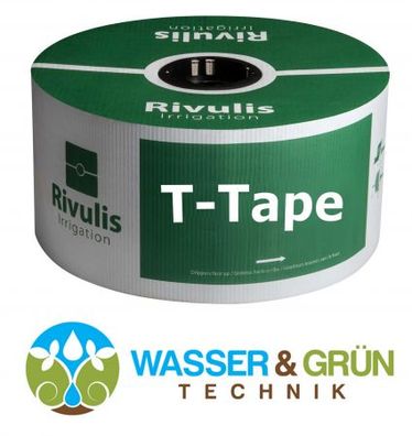 T-Tape 16 mm, 8 mil(0,25 mm), 30 cm, 1 l/ h, 2200 m/ Rolle Typ: T-Tape 508-30-340