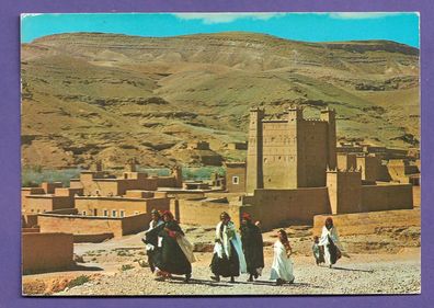Postkarte Marokko Berberdorf gelaufen nach Reppichau 1988