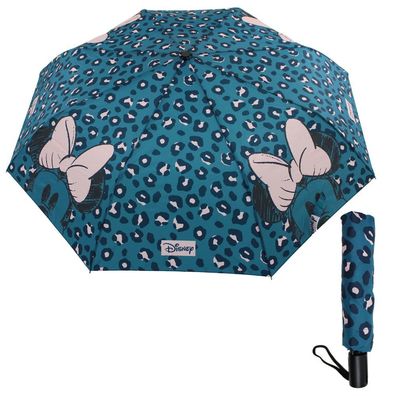 Faltbarer Regenschirm Maus | Automatik | Minnie Mouse | Kinder Schirm blau
