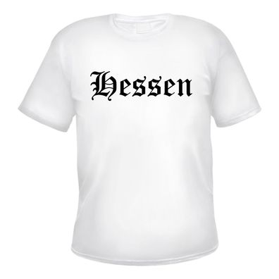 Hessen Herren T-Shirt - Altdeutsch - Weißes Tee Shirt